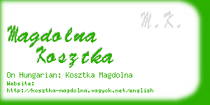 magdolna kosztka business card